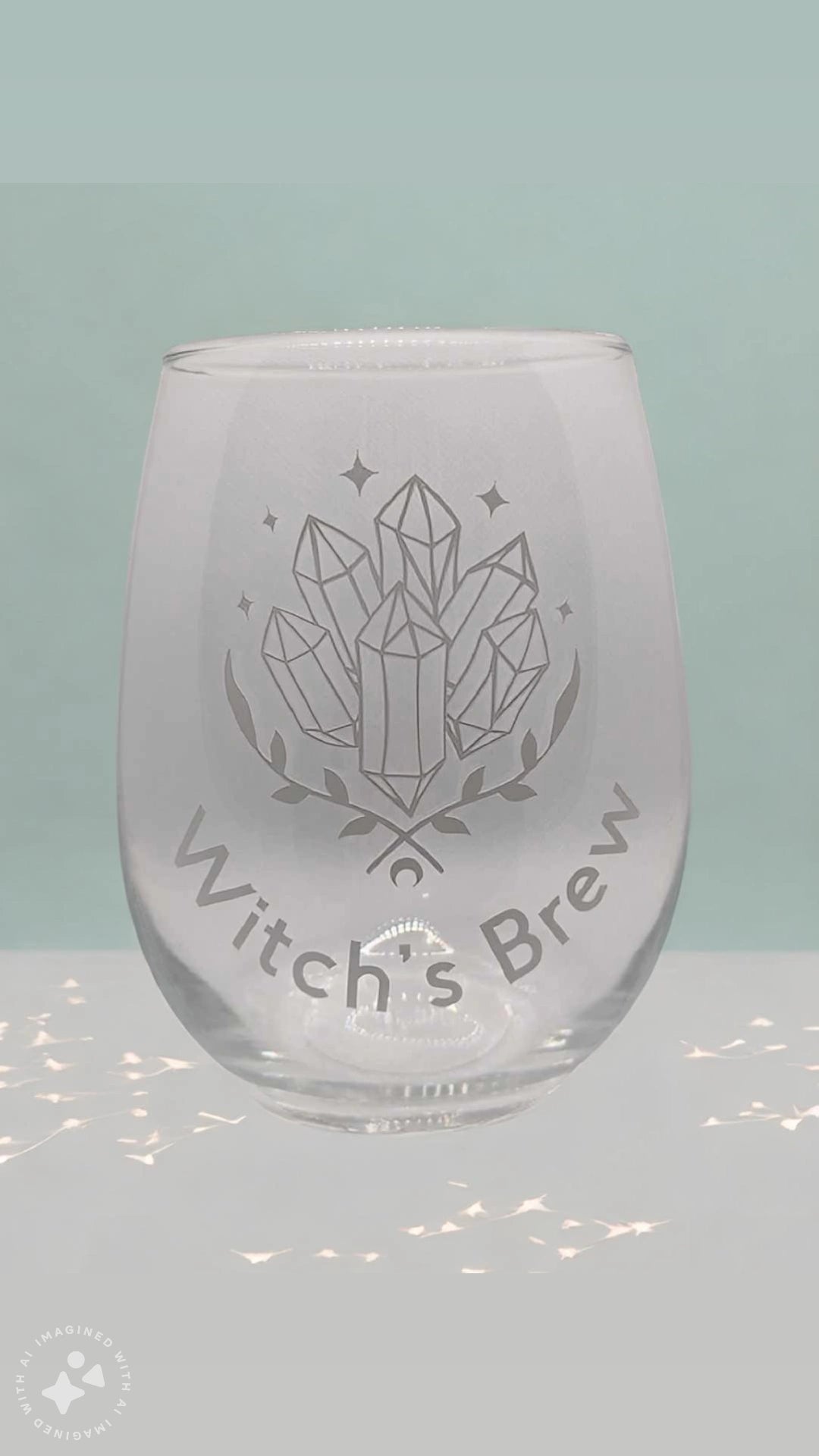 Copa de cristal de cerveza de bruja