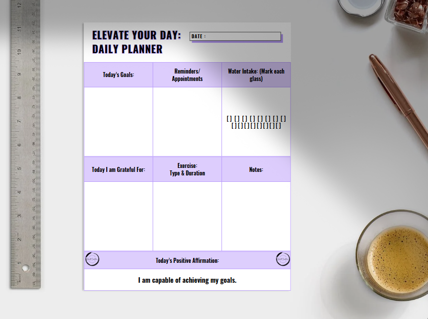 Elevate Your Day: Daily Planner (Printable PDF)