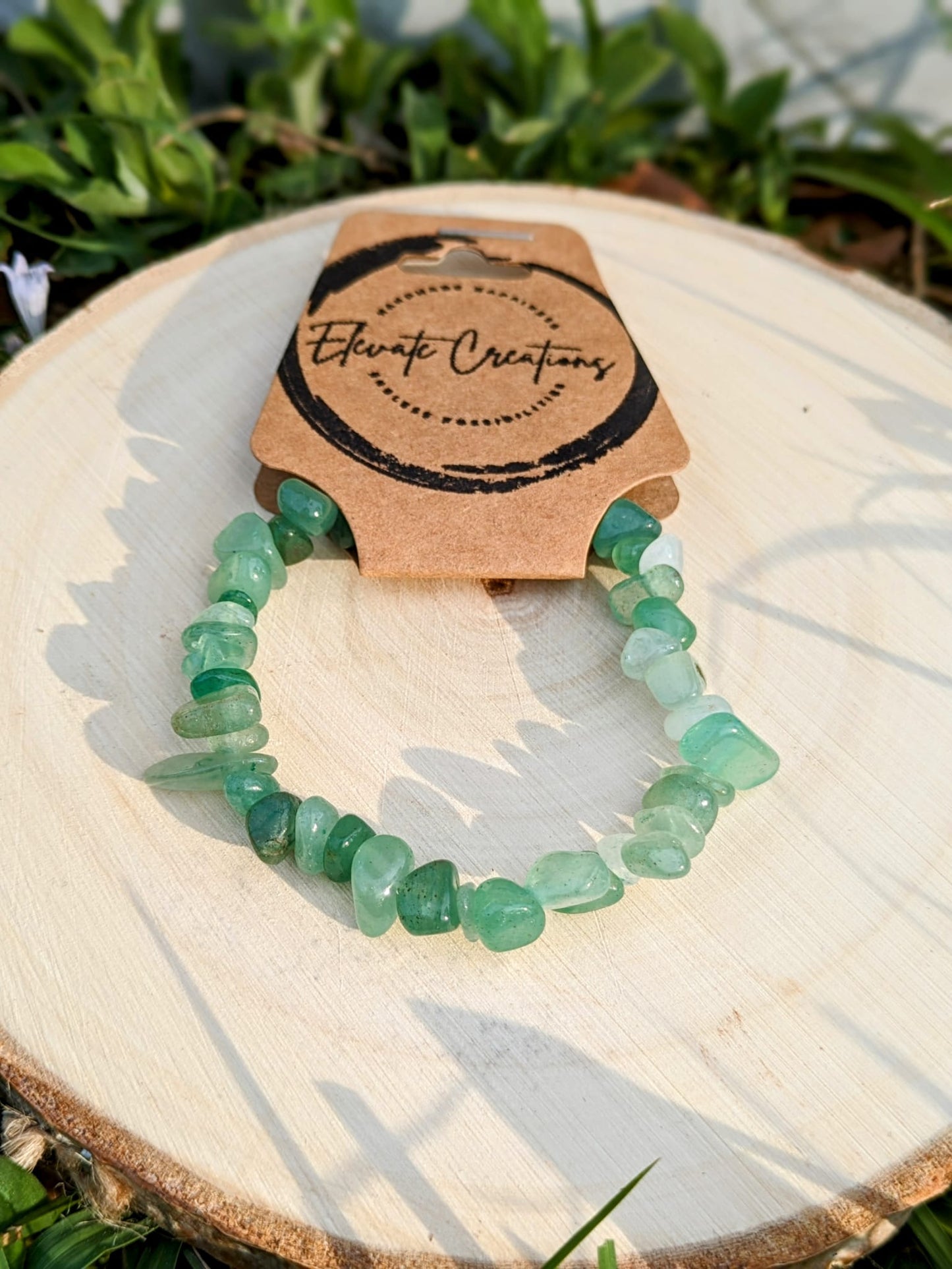 Pulsera con Chips de Aventurina Verde