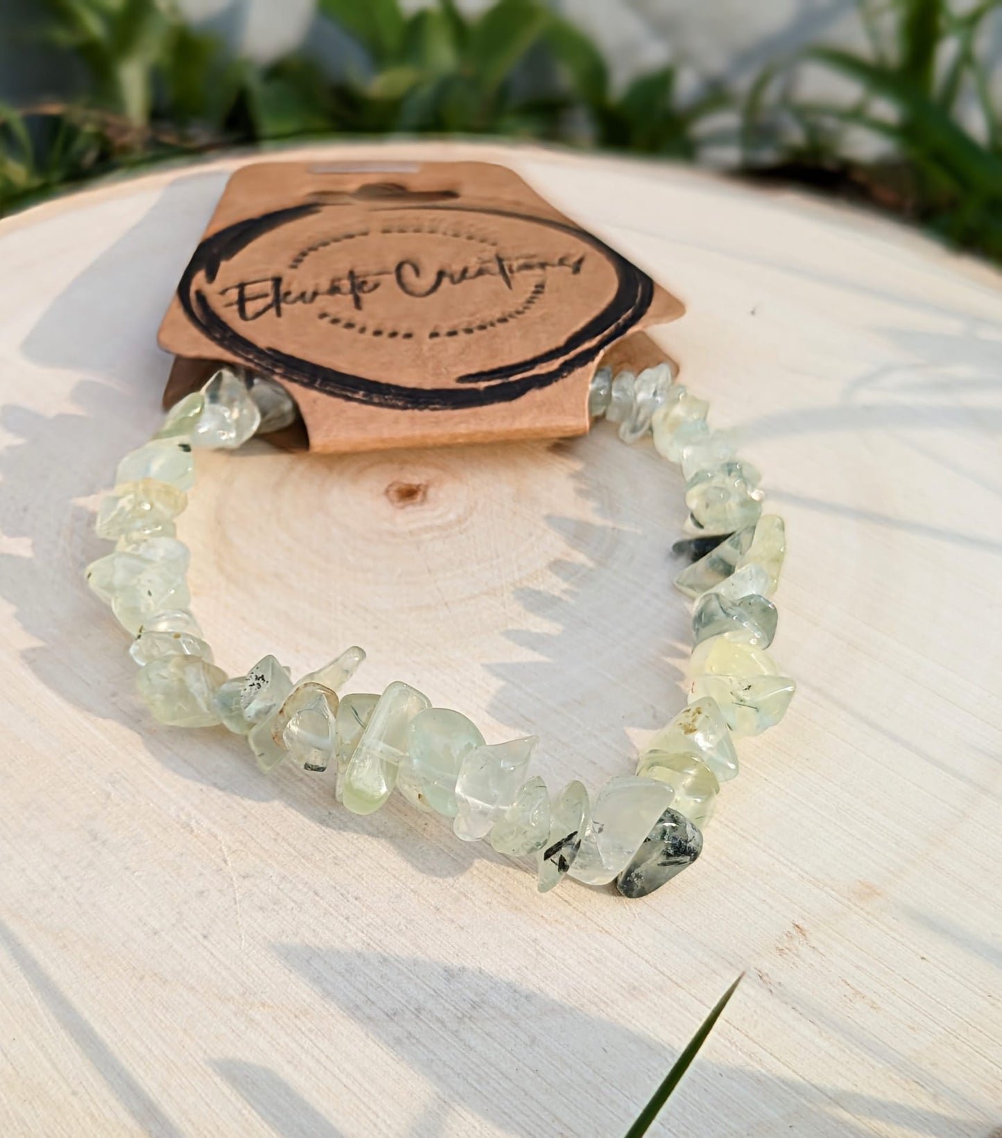 Pulsera de chip de prehnita