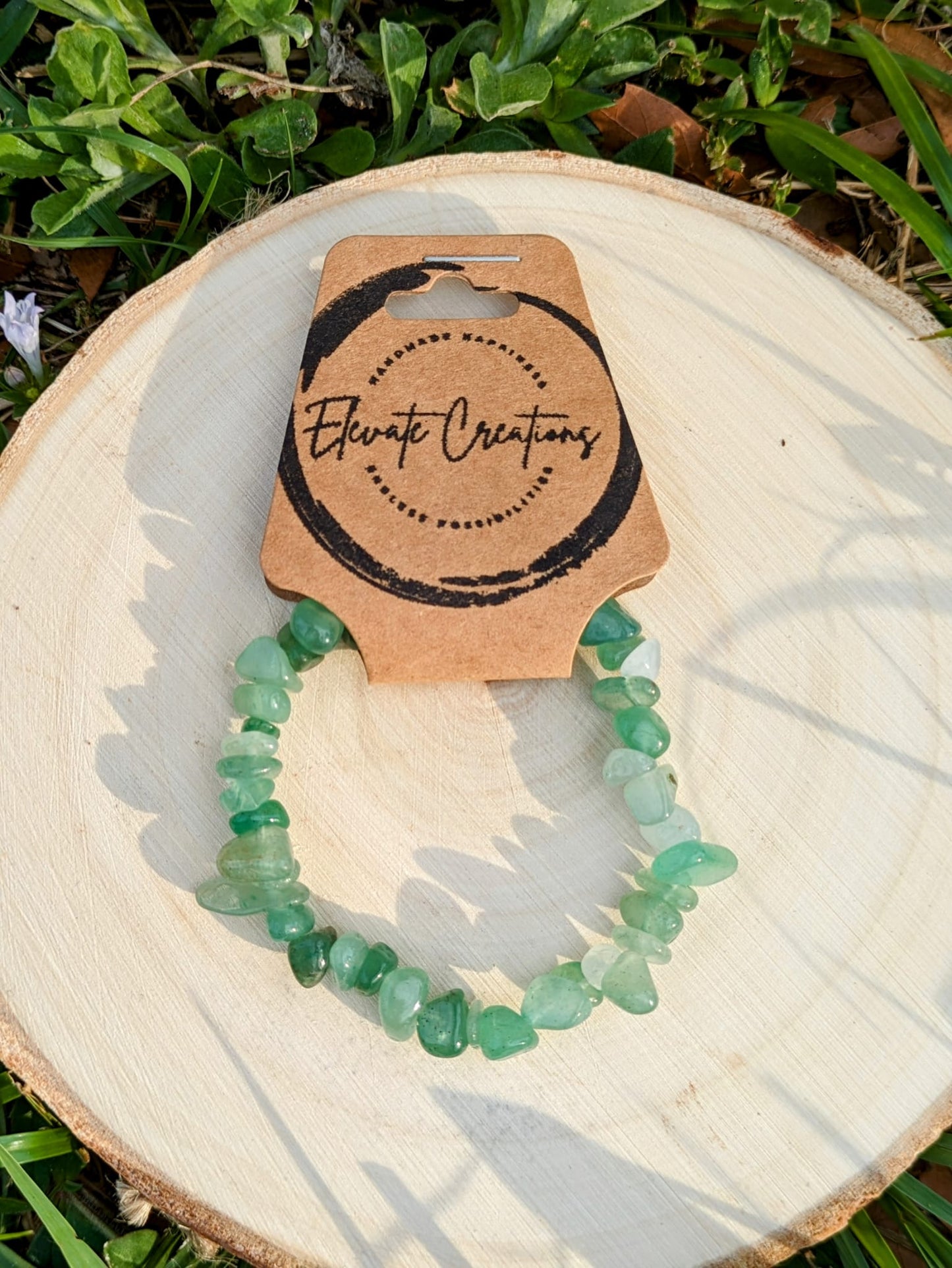 Pulsera con Chips de Aventurina Verde