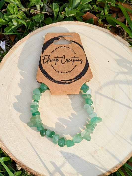 Pulsera con Chips de Aventurina Verde