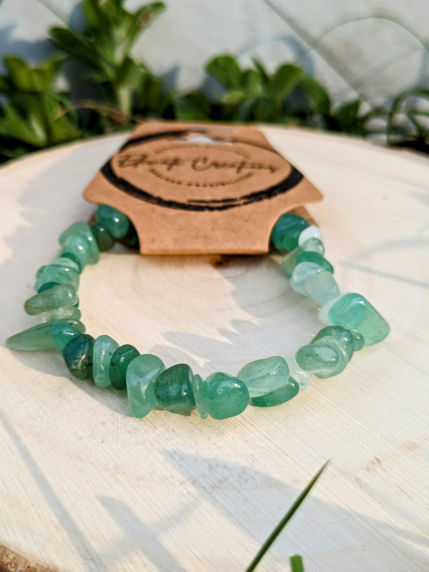 Pulsera con Chips de Aventurina Verde