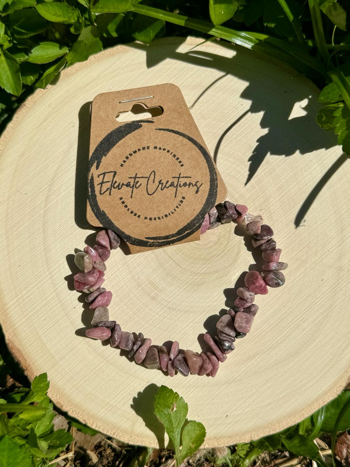 Pulsera de chips de rodonita