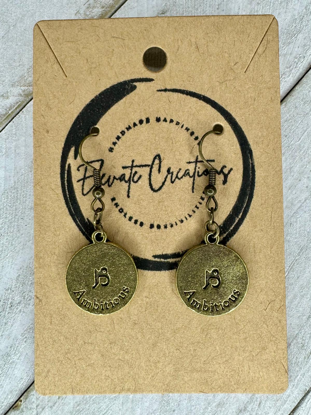 Pendientes Zodiaco Bronce-Oro | Capricornio