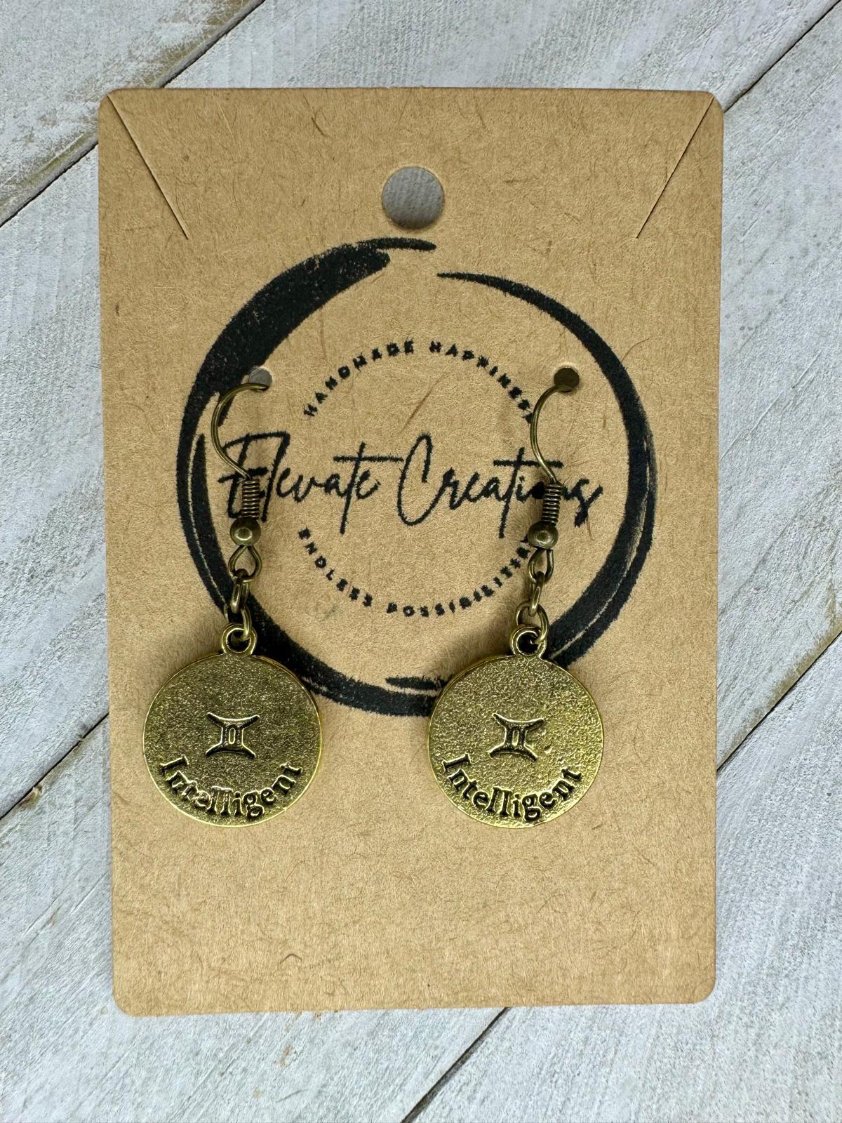 Pendientes Zodiaco Bronce-Oro | Geminis