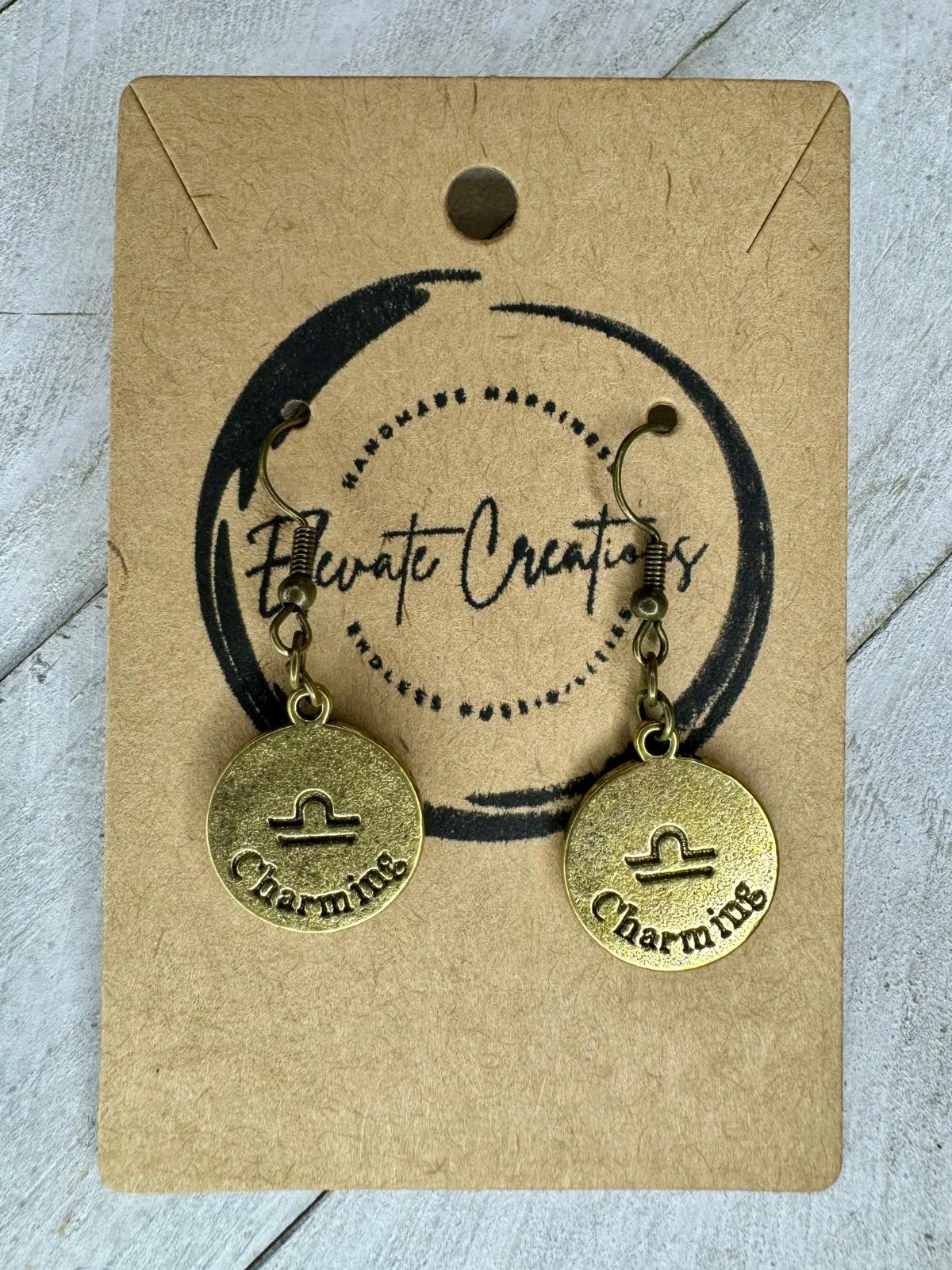 Pendientes Zodiaco Bronce-Oro | Libra