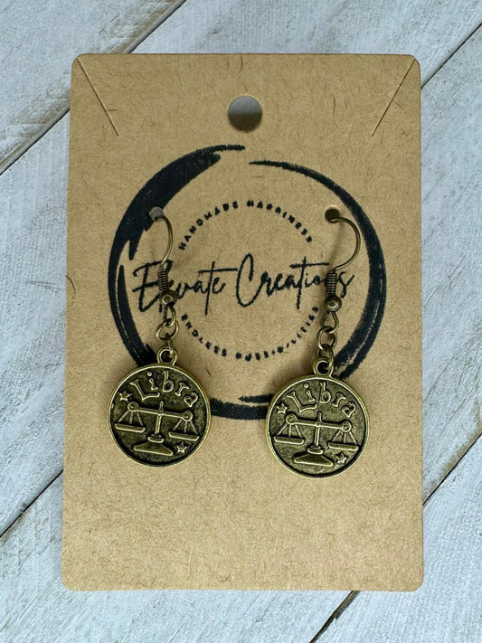 Pendientes Zodiaco Bronce-Oro | Libra