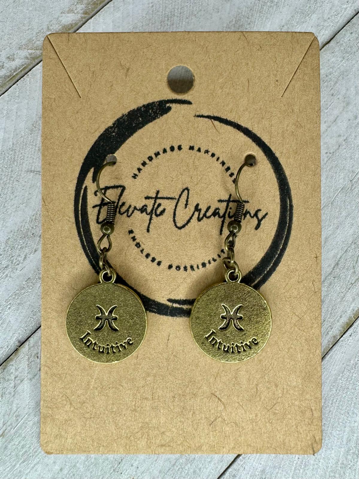 Pendientes Zodiaco Bronce-Oro | Piscis