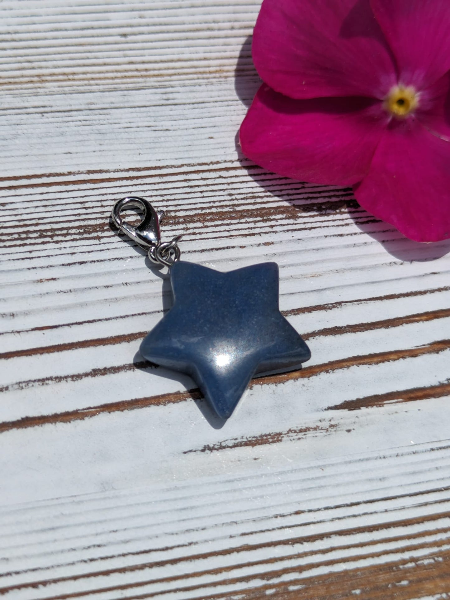 Charm de cristal de estrella de aventurina azul