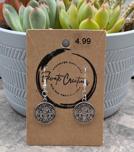 Pendientes Zodiaco Bronce-Oro | Geminis