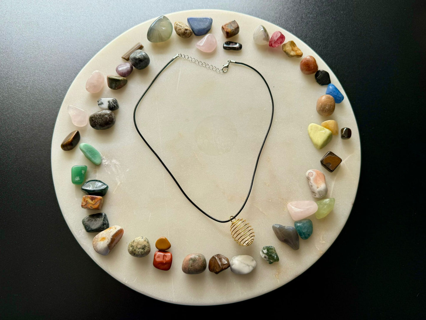 Amatista | Collar de jaula de cuentas en espiral de plata