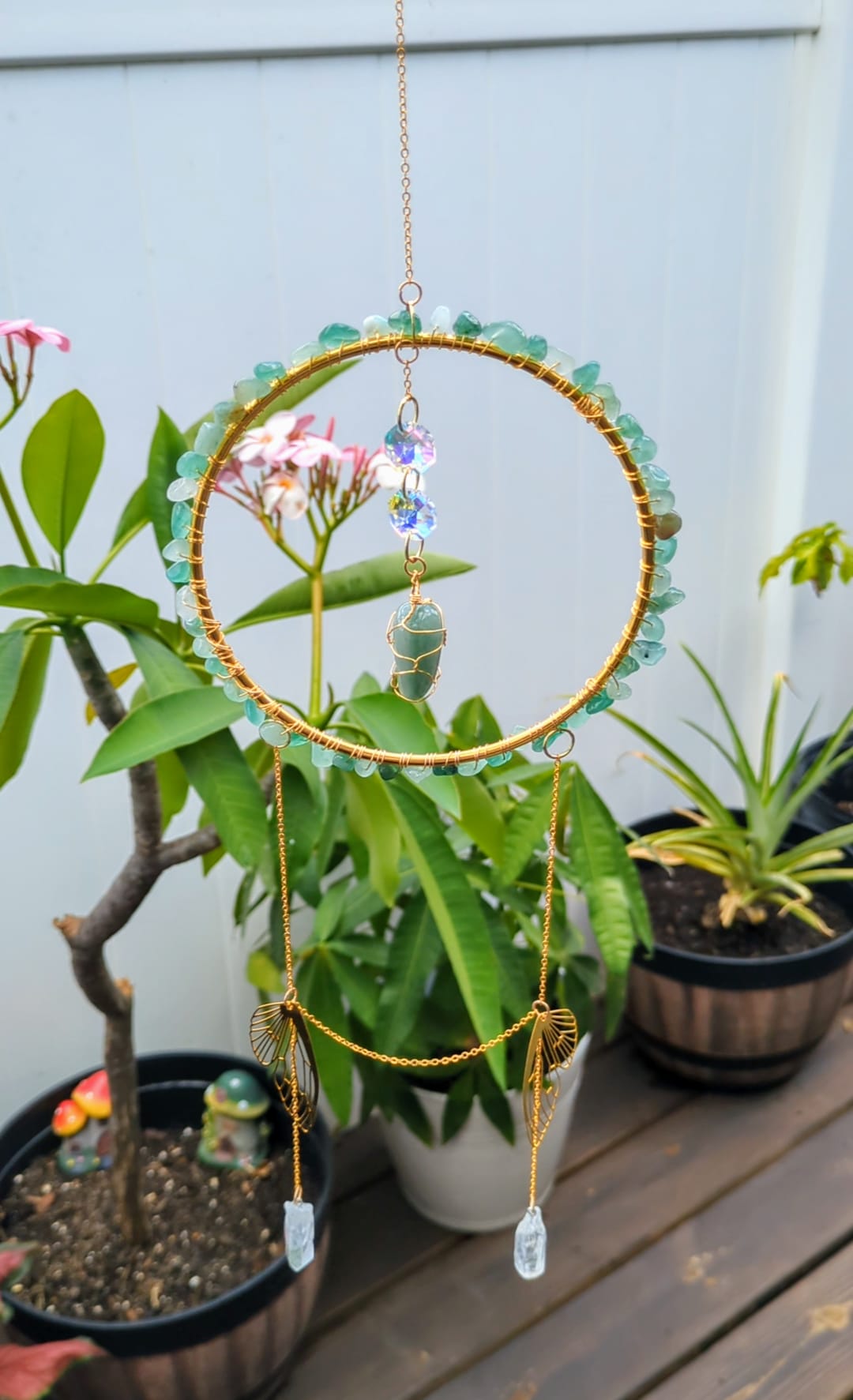 Green Aventurine Faerie Suncatcher
