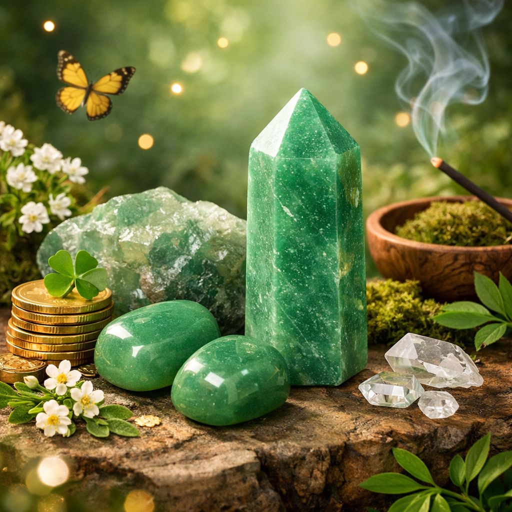 🌿 Crystal of the Month: Green Aventurine – The Stone of Opportunity