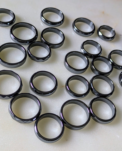 Flat Hematite Ring