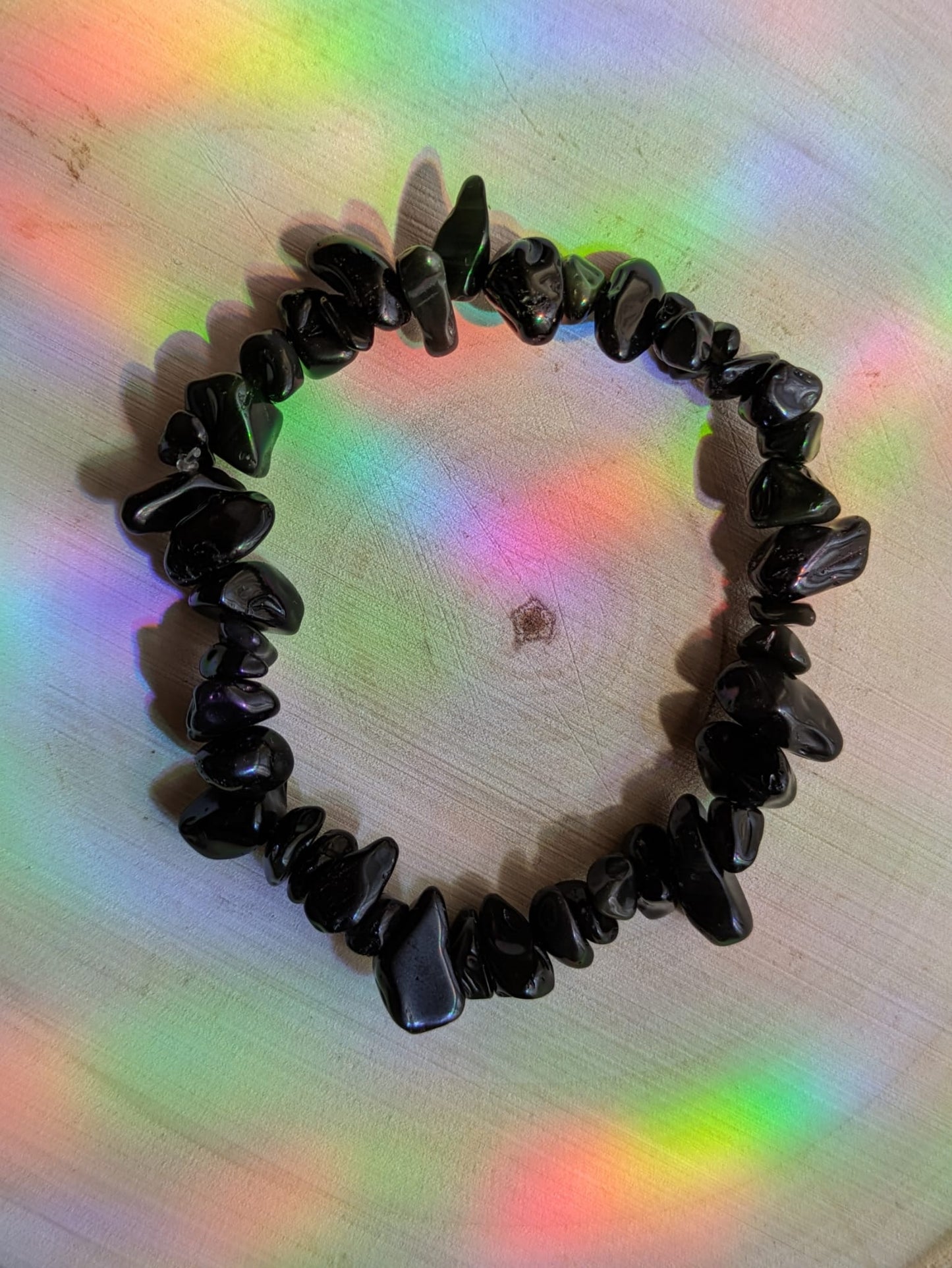 Black Obsidian Chip Bracelet