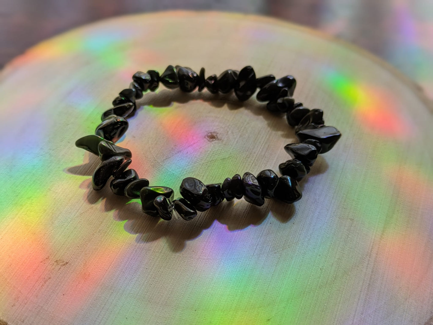 Black Obsidian Chip Bracelet