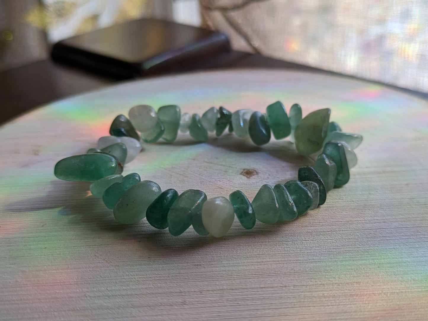 Green Aventurine Chip Bracelet