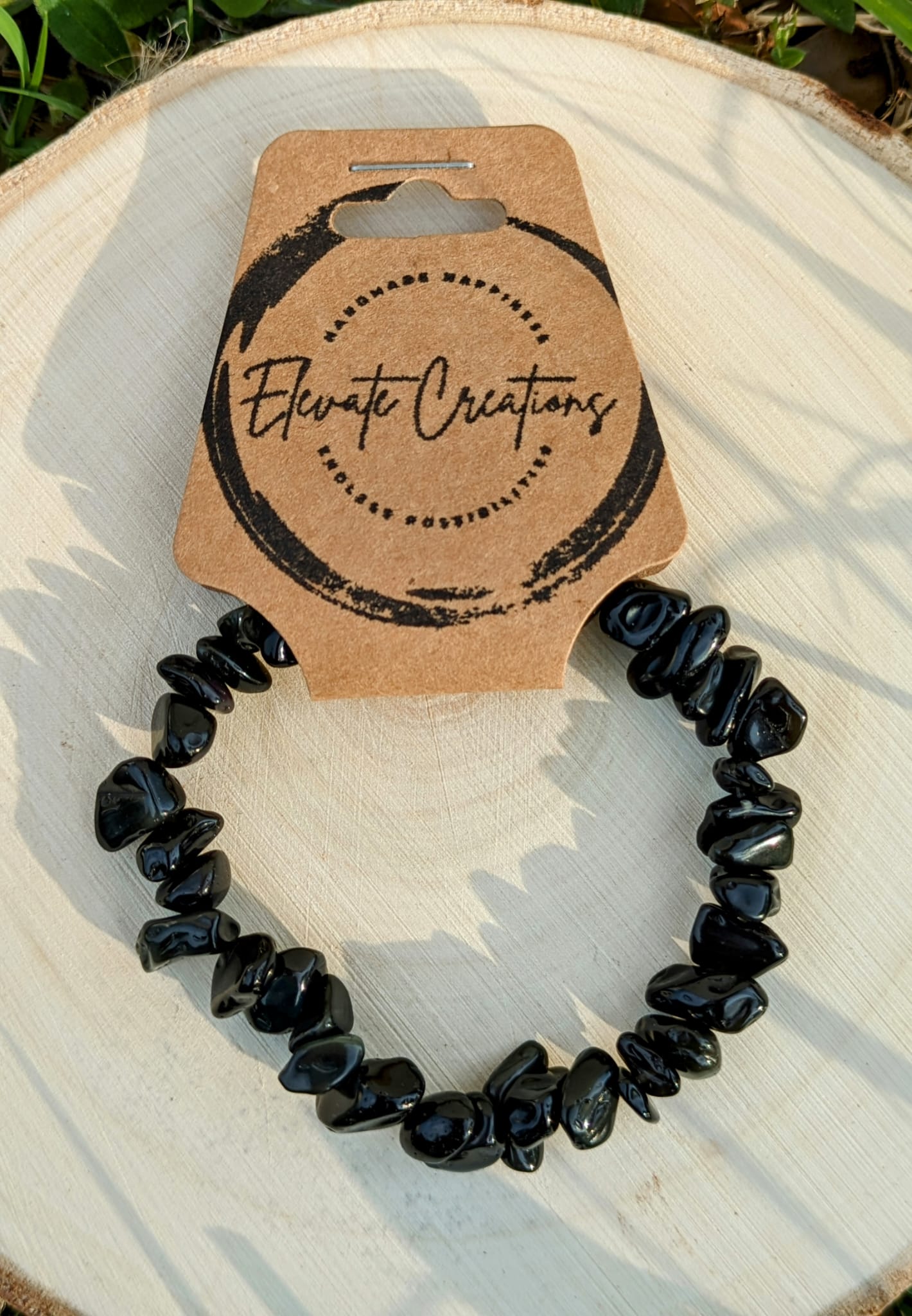 Black Obsidian Chip Bracelet