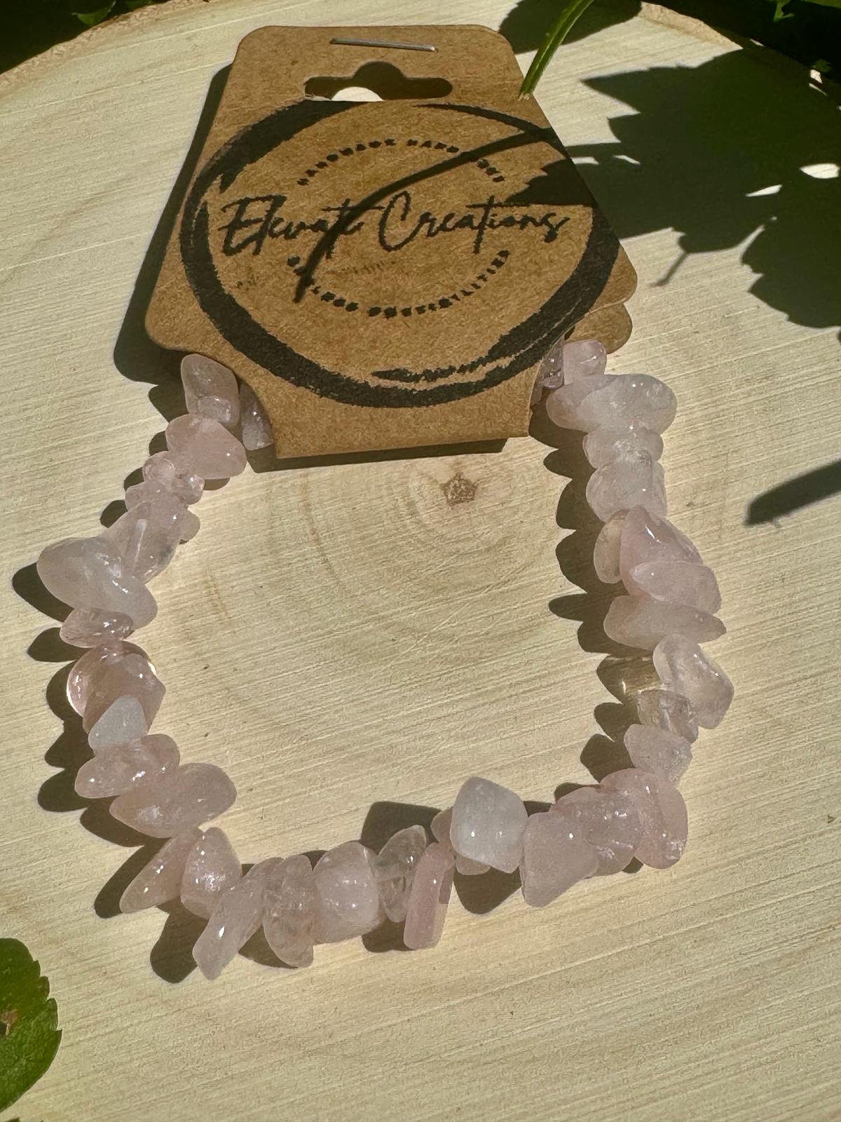 Rose Quartz Chip Bracelet