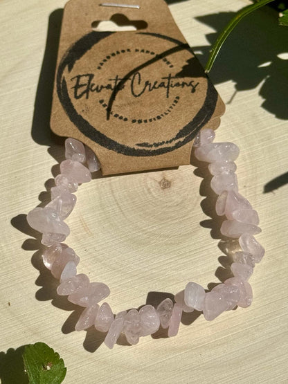 Rose Quartz Chip Bracelet