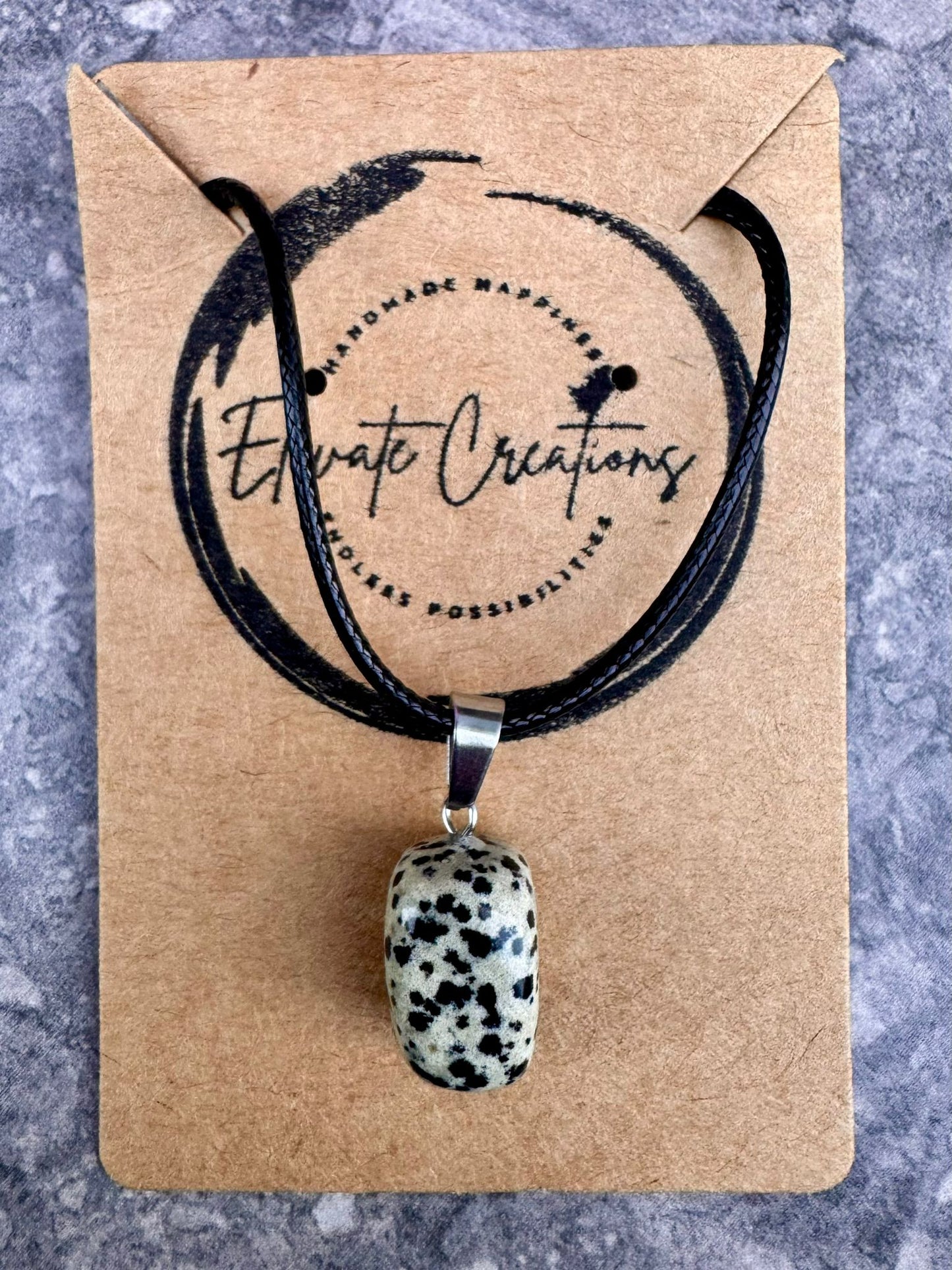 Dalmatian Stone Charm Necklace