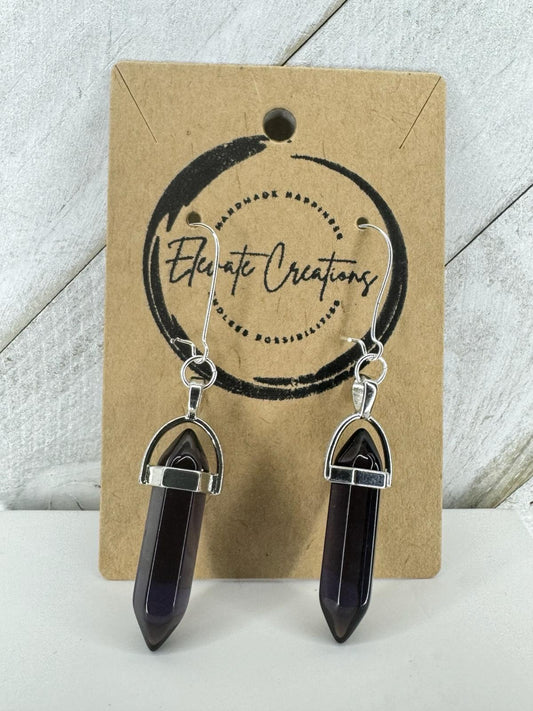 Amethyst | Hexagonal Crystal Earrings