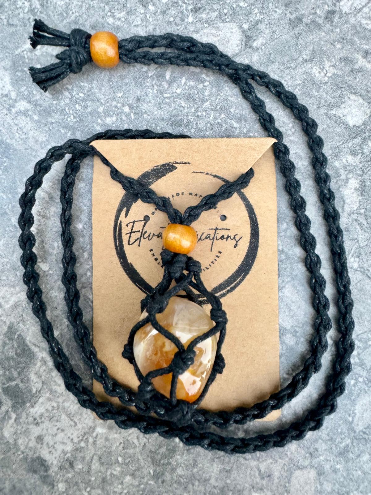 Orange Agate | Rope Necklace