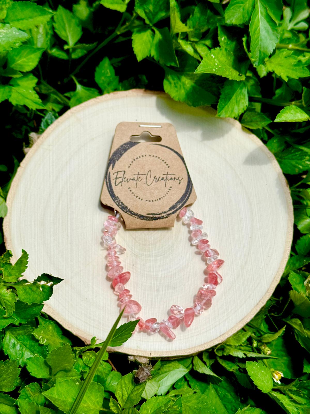 Cherry Quartz Chip Bracelet