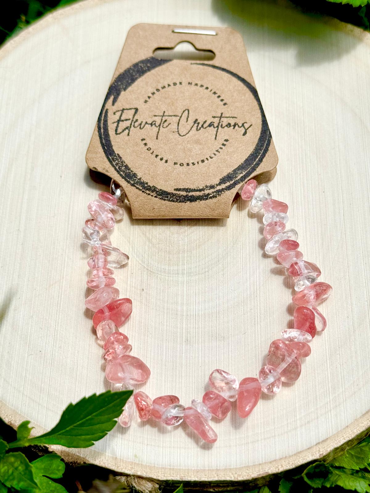 Cherry Quartz Chip Bracelet