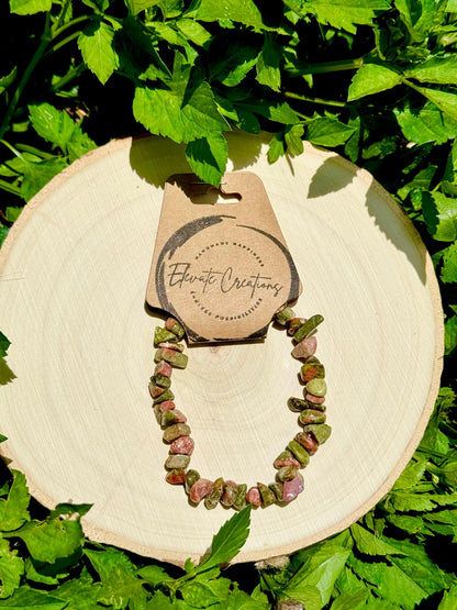 Unakite Chip Bracelet