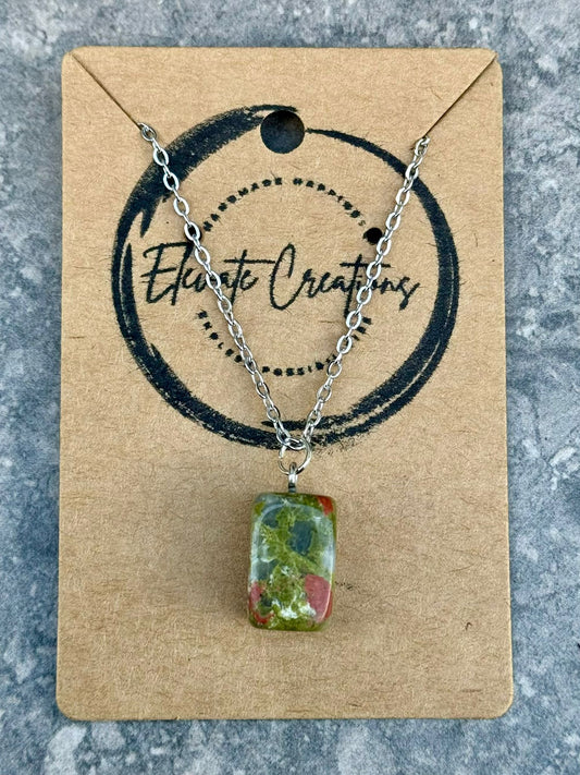 Unakite Charm Necklace