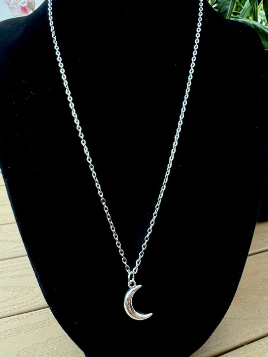 Crescent Moon Necklace + Earrings Set