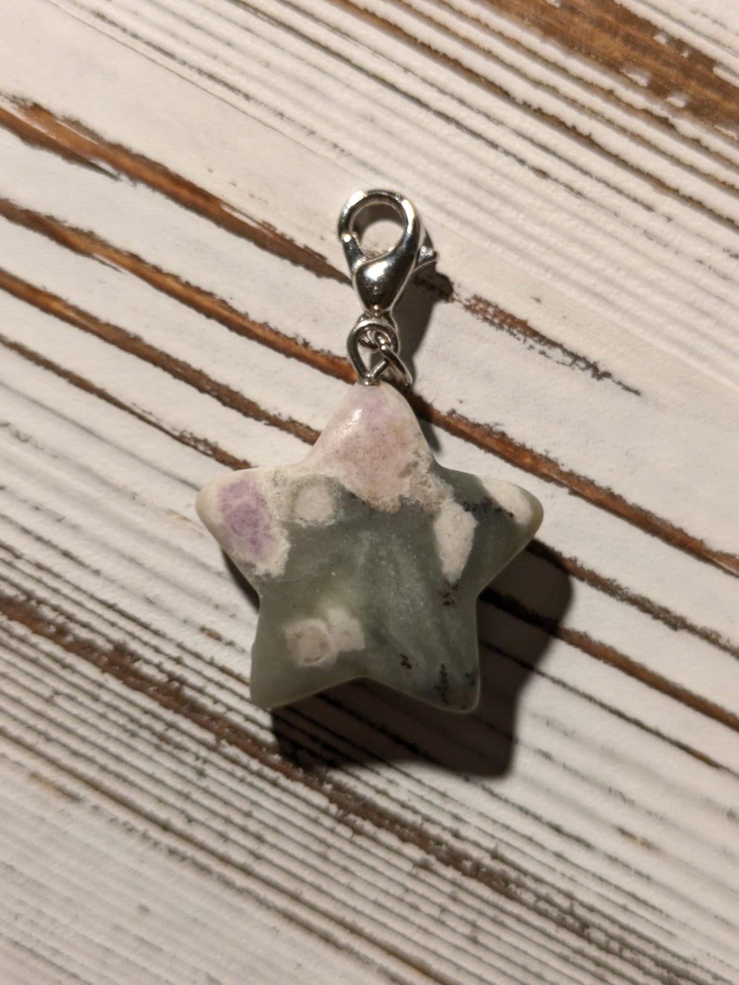 Flower Agate Star Crystal Charm