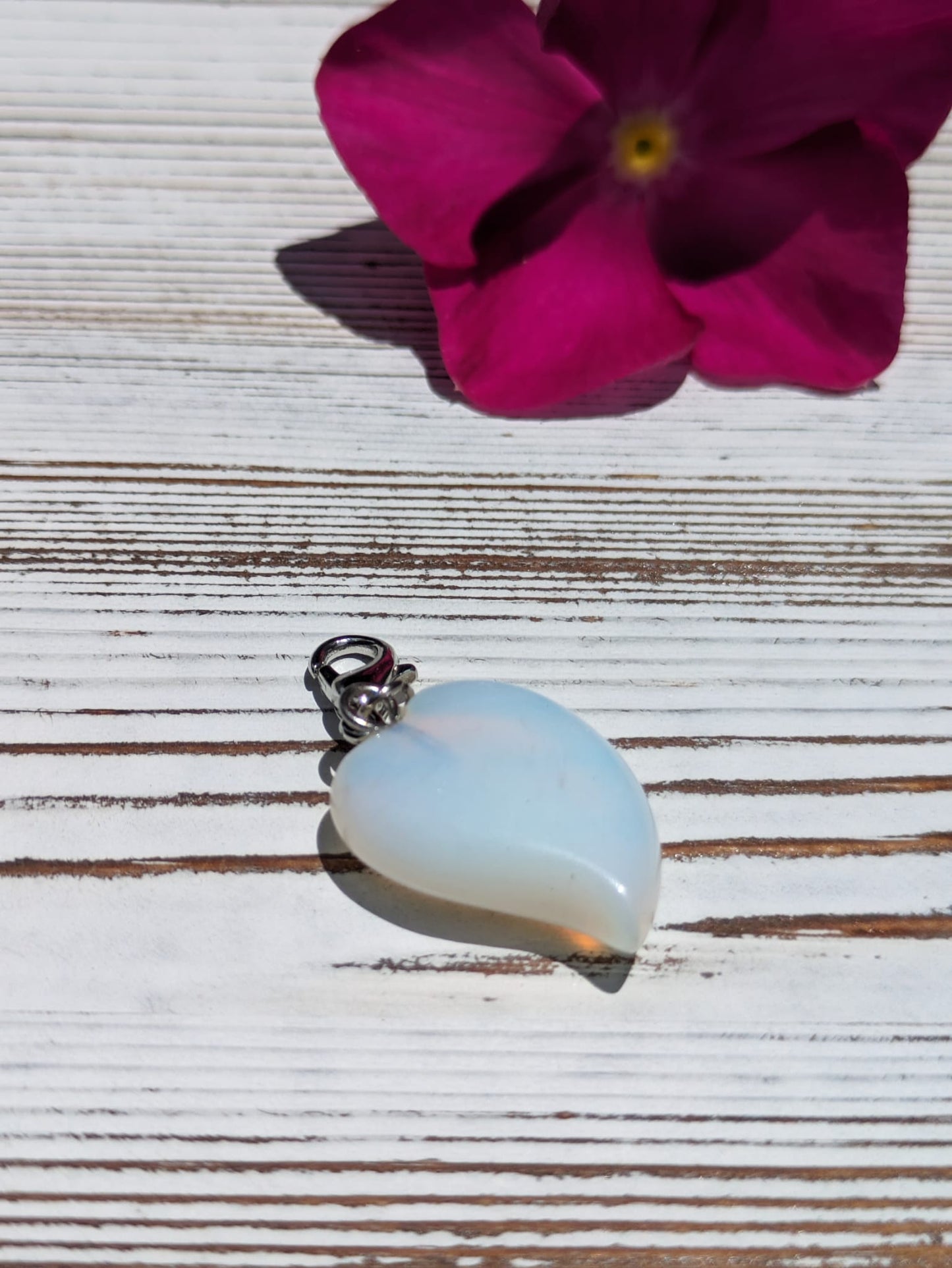 Opalite Heart Crystal Charm