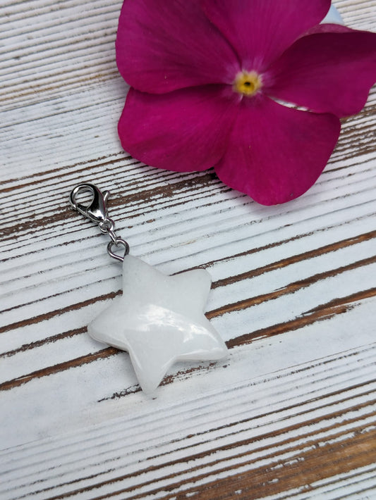 Milky Quartz Star Crystal Charm