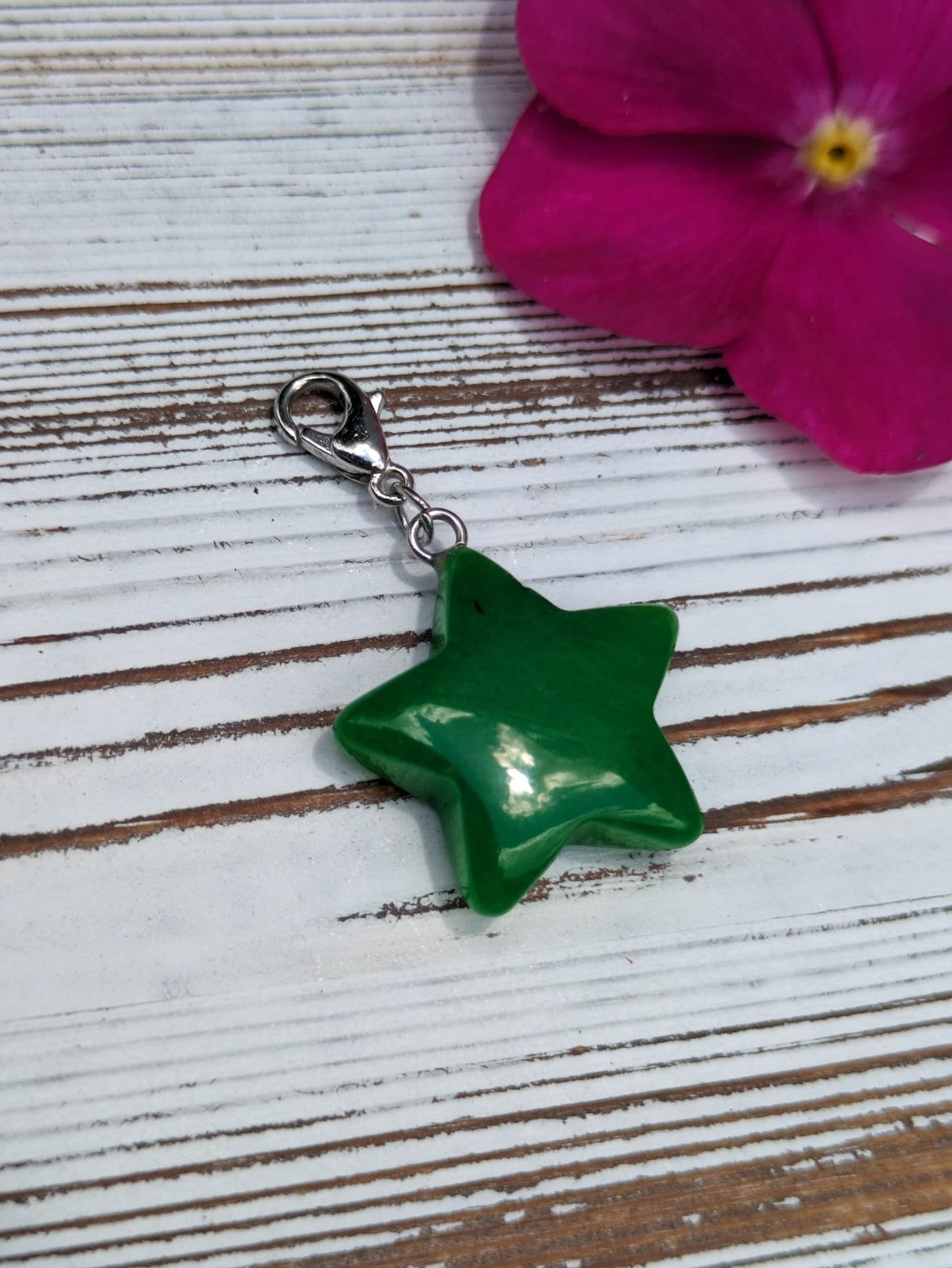 Green Glass Star Crystal Charm