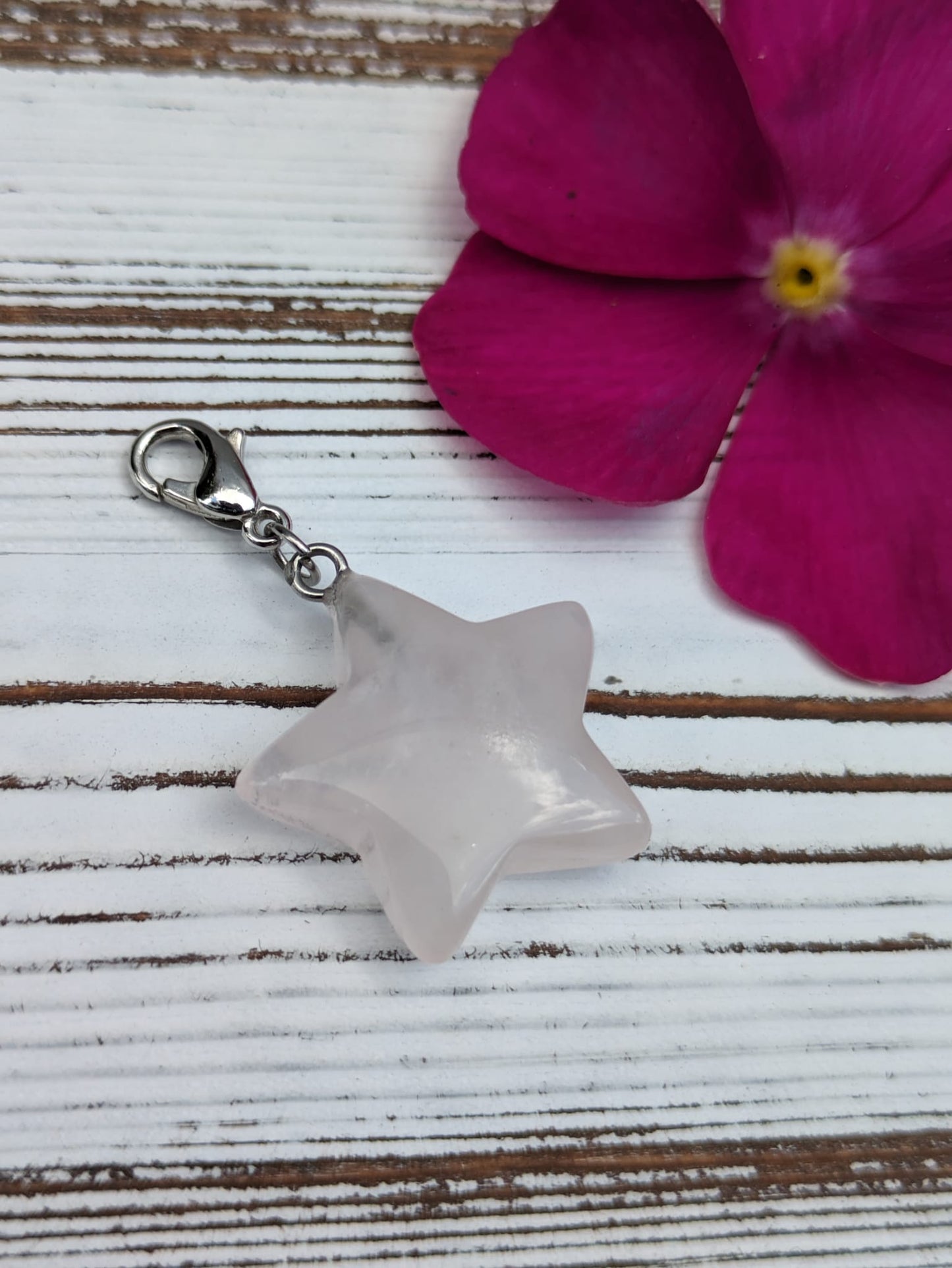 Rose Quartz Star Crystal Charm