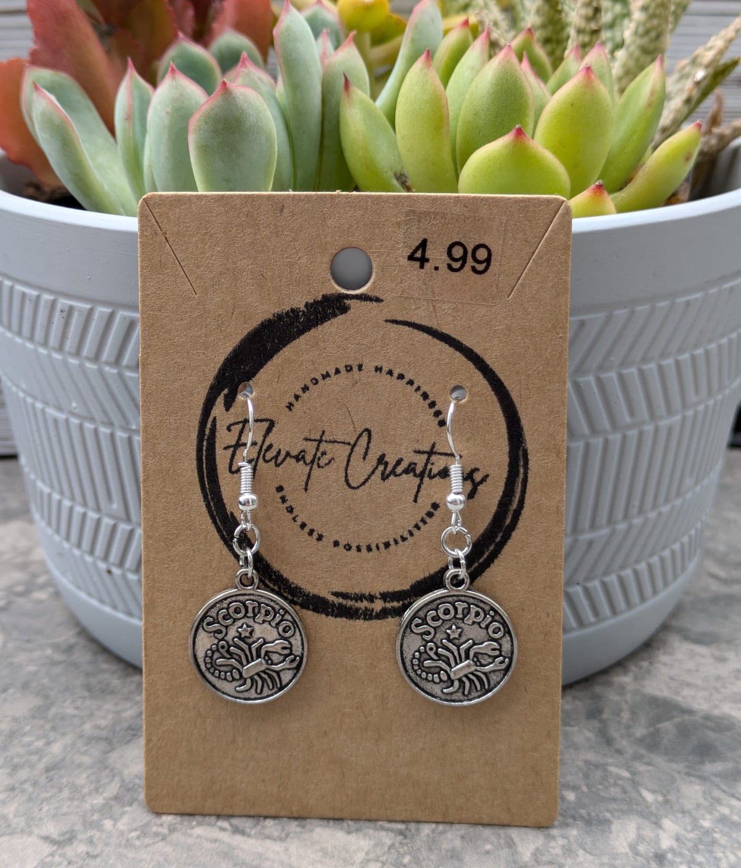 Silver Zodiac Earrings | Scorpio