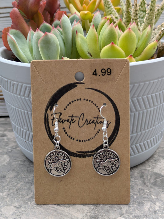 Silver Zodiac Earrings | Taurus