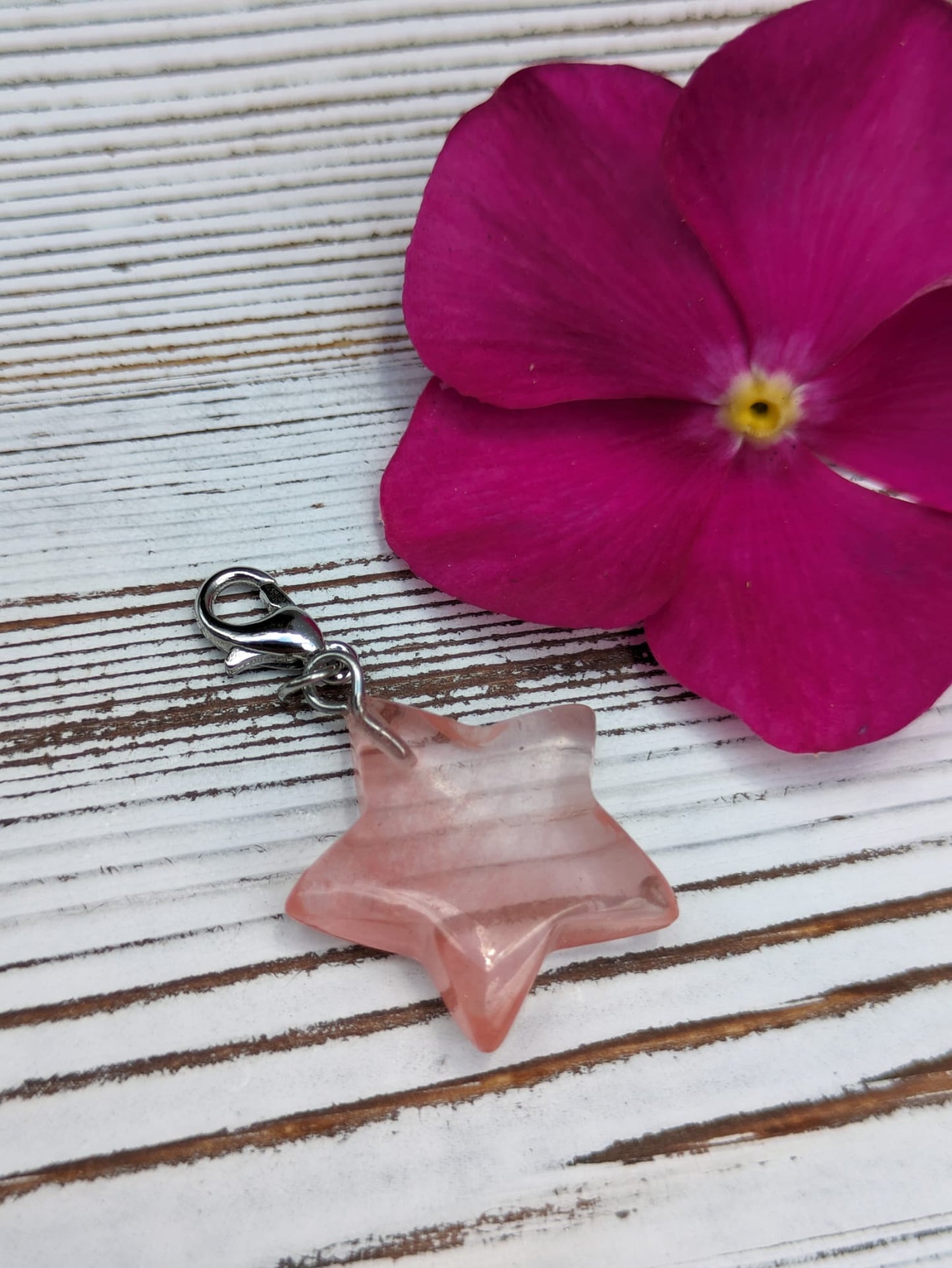 Cherry Quartz Star Crystal Charm