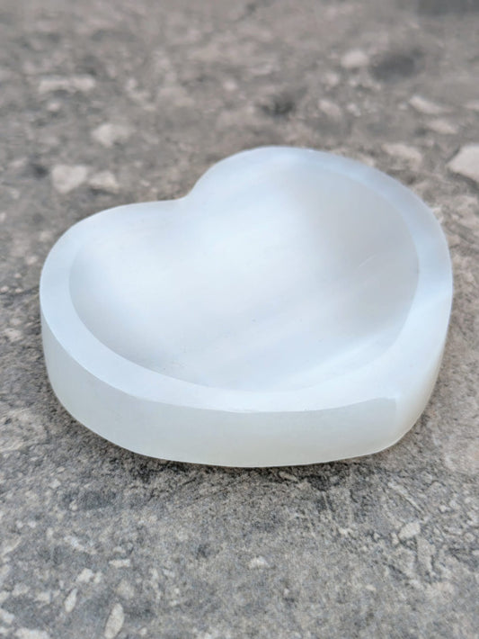 Heart-Shaped Selenite Charging Plate