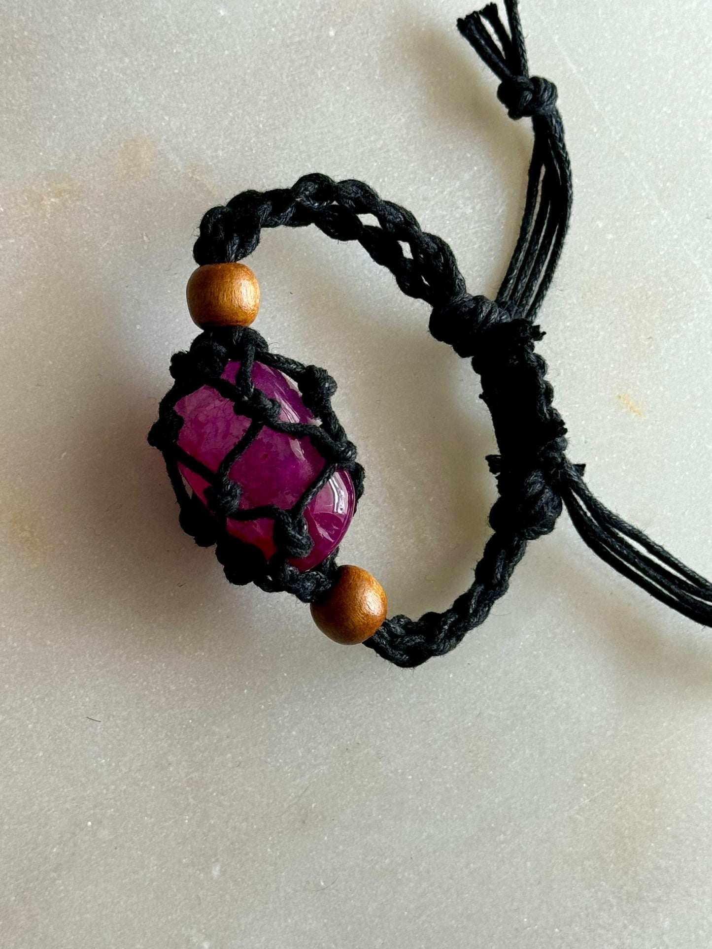 Pink Agate | Rope Bracelet