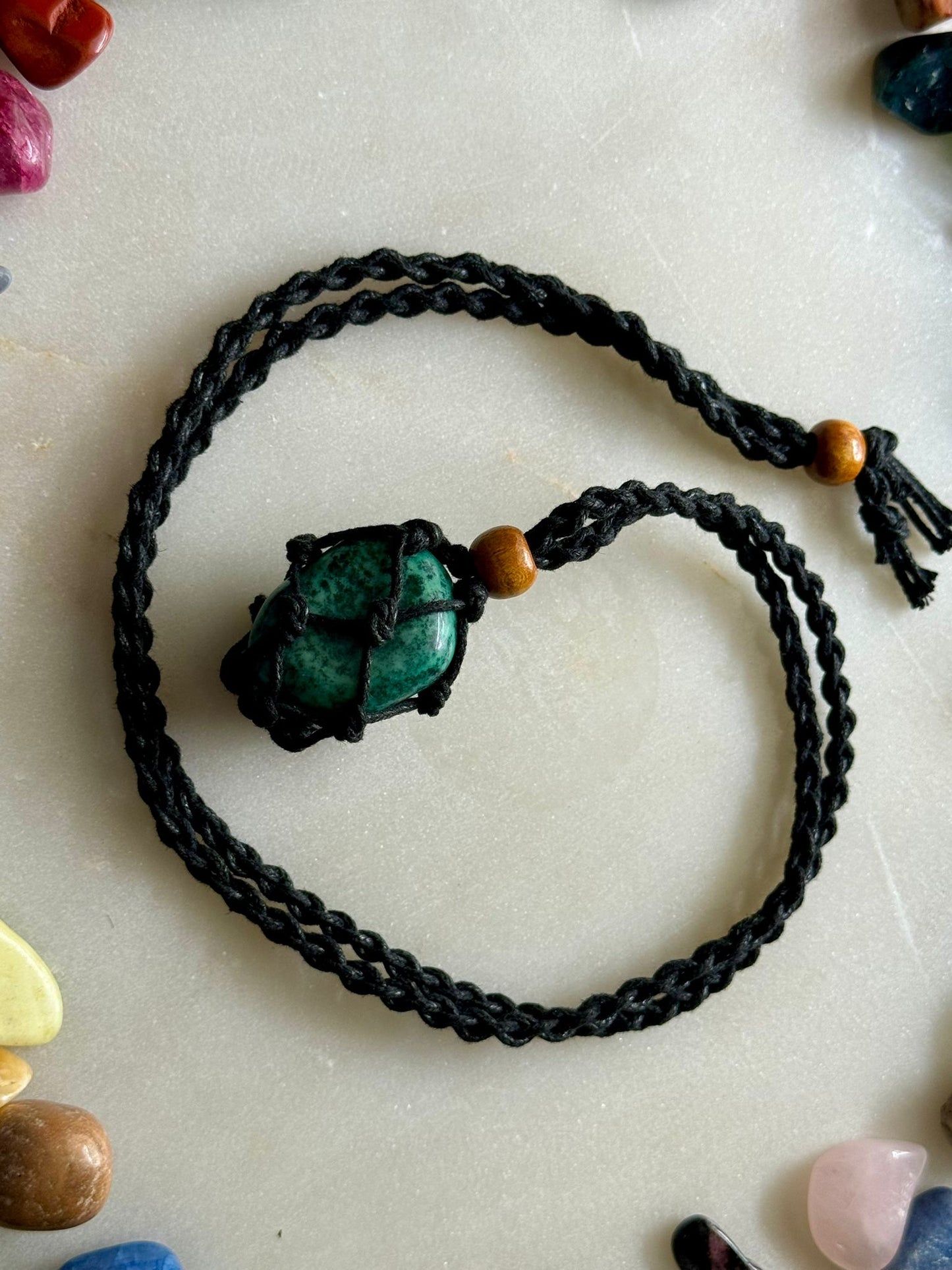 Green Agate | Rope Necklace