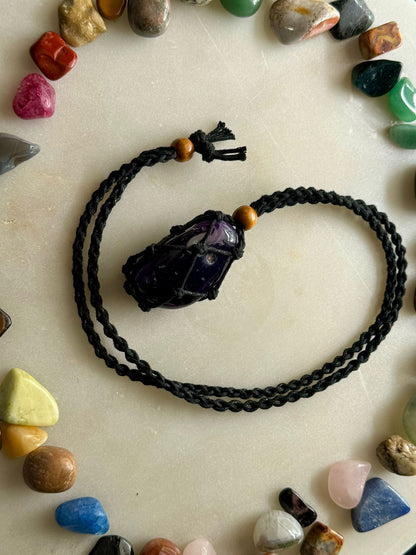 Purple Agate | Rope Necklace