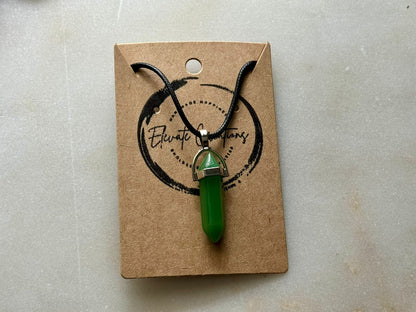 Green Aventurine | Hexagonal Crystal Pendant Necklace