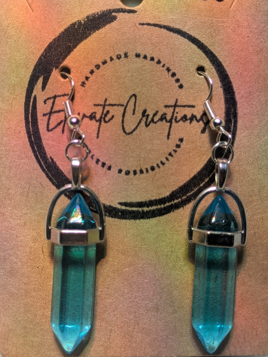 Verde claro | Pendientes de cristal hexagonales