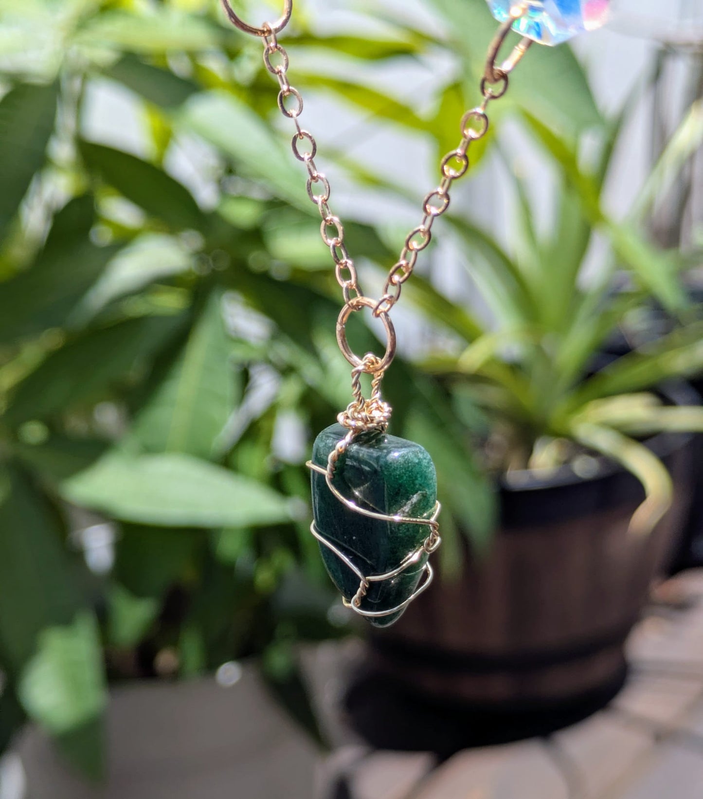 Fancy Jasper Crescent Moon Suncatcher