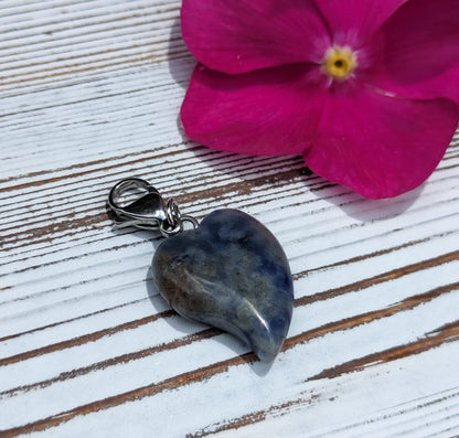 Sodalite Heart Crystal Charm