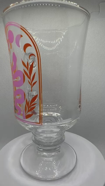 Snake Holographic Glass Cup with Carnelian Crystal Charm